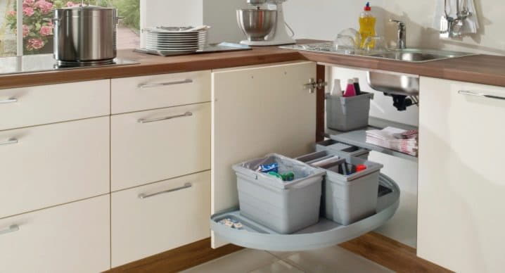 Ъглов шкаф за мивка в кухнята: размери за кухненски шкафове