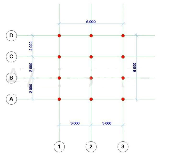 Схема свайного фундамента 6х3